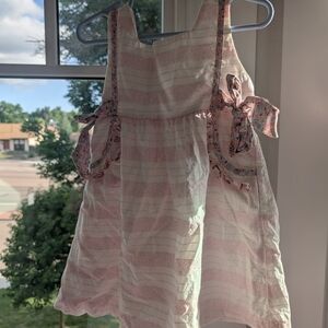 Pink and White Tiered Ruffled Sundress